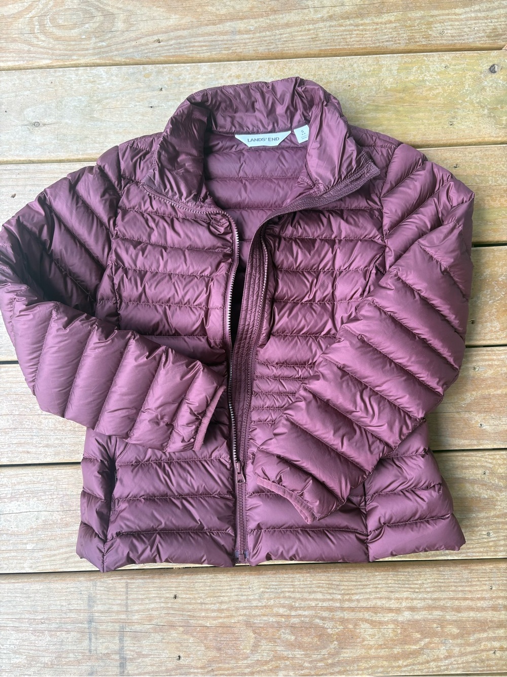 Lands' End Women's Quilted Packable Puffer Jacket - plum
